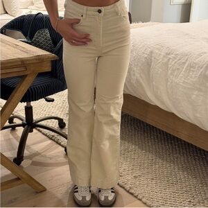 ROLLA'S East Coast Flare Vanilla Cord Corduroy Cream High-Rise Wide-Leg Jeans